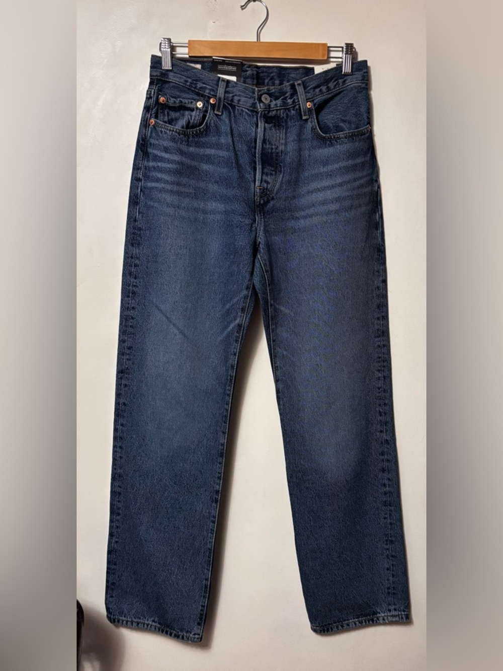 LEVI’S 501 ‘90s Blue 100% Cotton Mid Rise Straight Leg Jeans 27 X 32 NEW NWOT